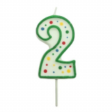 Svíčka na dort zelená puntík  2