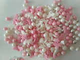 Cukrové dekorace mix bílo - růžový   60 g