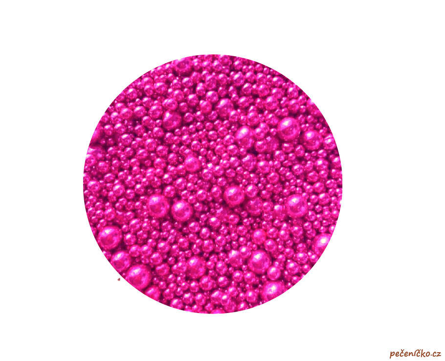 Růžové metalické kuličky mix