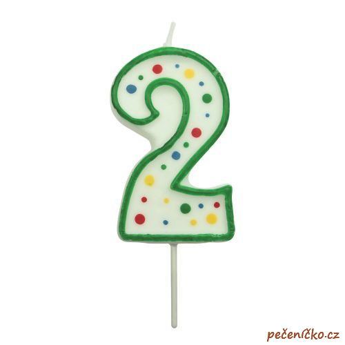 Svíčka na dort zelená puntík  2