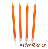 Dortové svíčky oranžové 10 ks