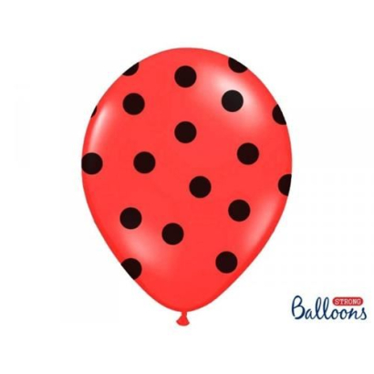 Balonek červený s černým puntíkem