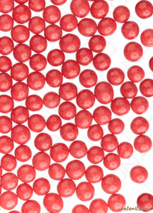 Cukrové perly rýžové červené