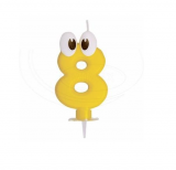 Dortová svíčka žlutá číslice 8