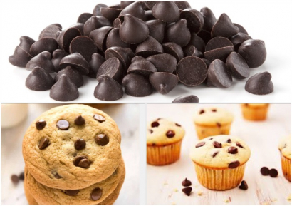 Nerozpustné čokoládové pecky  ( 50 % ) do muffin a bábovek