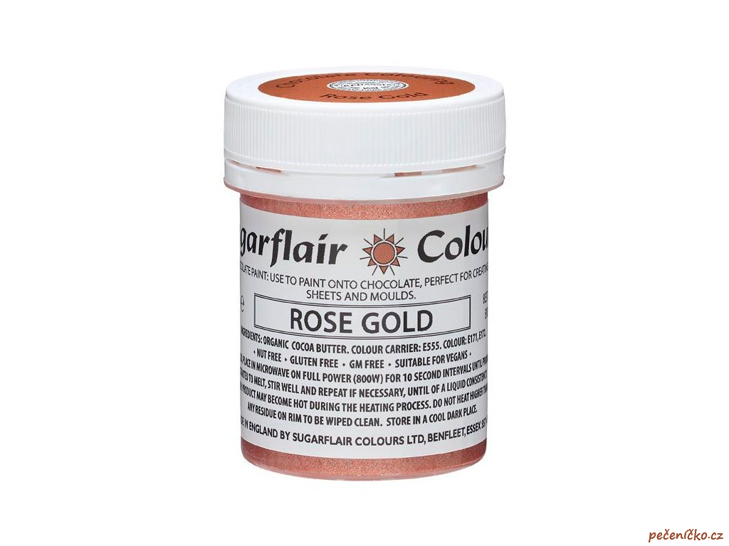 Barva do čokolády sugarflair rose gold