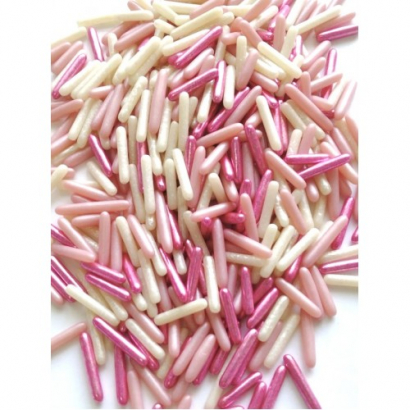 Cukrové metalické tyčinky mix pink