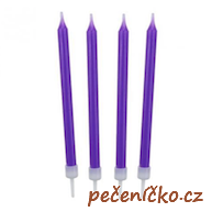 Dortové svíčky fialové  10 ks