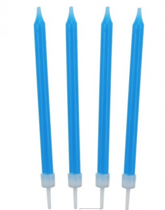 Dortové svíčky modré 10 ks