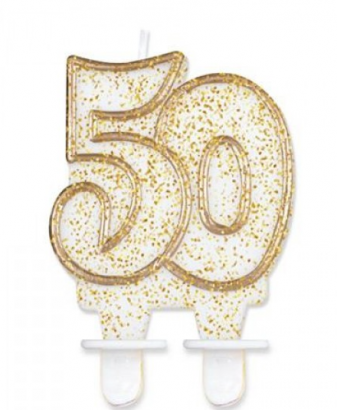 Svíčka narozeninová číslice zlatá  50