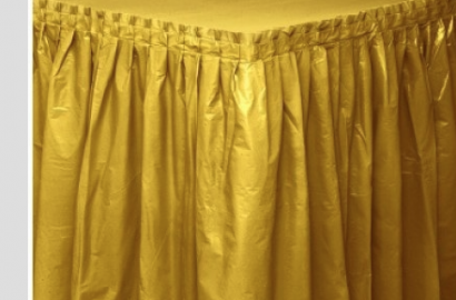 Plastový rautový ubrus  zlatý  426 x 73 cm