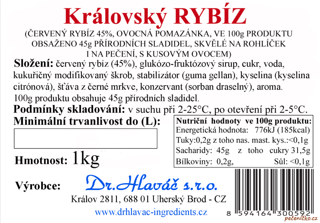 Džem královský rybíz  1 kg