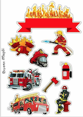 Fondánový plát hasiči