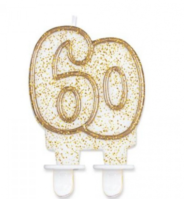 Svíčka narozeninová číslice zlatá  60