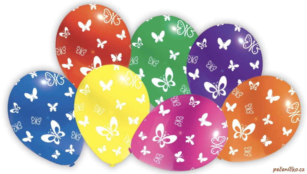 Balonky barevné motýlci  7 ks