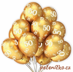 Balónek zlatý 50   7 ks