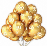 Balónek zlatý 50   7 ks