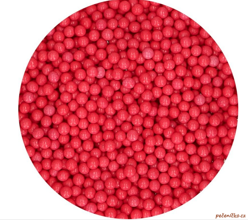 Cukrové perličky shiny red  60 g