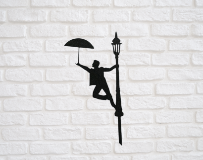 Silueta - zápich na dort muž s deštníkem