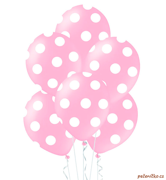 Balonky s puntíky barbie pink  6 ks
