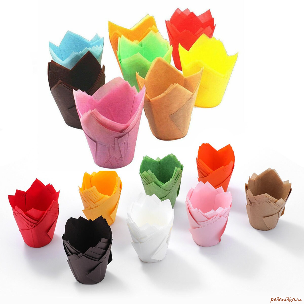 Mini tulipány na cupcakes sada  300 ks