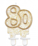 Svíčka narozeninová číslice zlatá  80