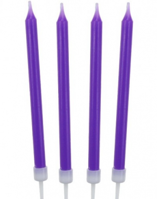 Dortové svíčky fialové  10 ks