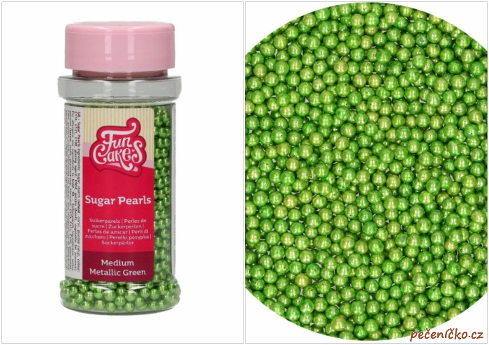 Metalické zelené perličky