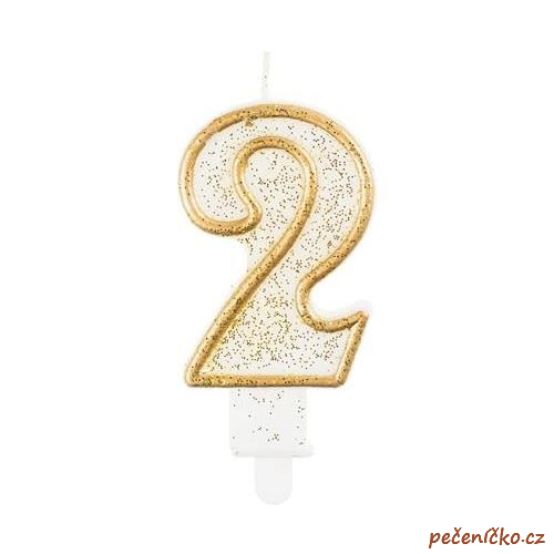 Svíčka narozeninová číslice zlatá  2