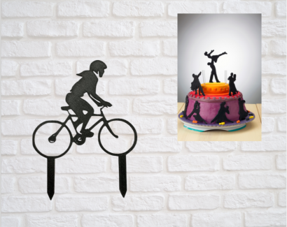 Silueta - zápich na dort cyklistka