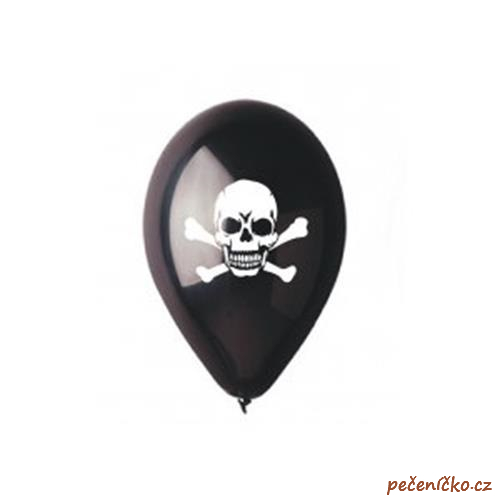Balonek pirátská lebka černý
