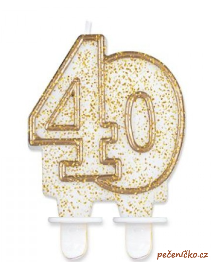 Svíčka narozeninová číslice zlatá  40