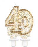 Svíčka narozeninová číslice zlatá  40
