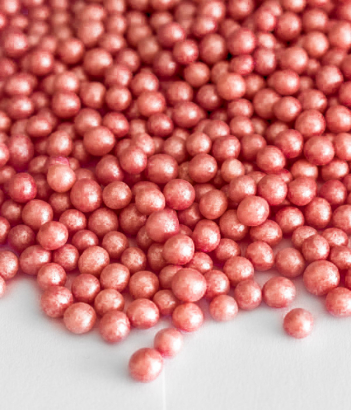 Cukrové perly perleťově červené