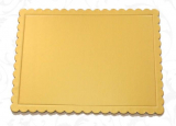 Podložka dortová zlatá / černá vlnka čtverec  25 x25 cm