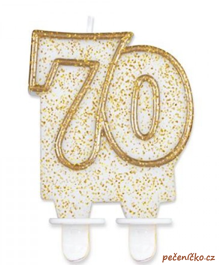 Svíčka narozeninová číslice zlatá  70