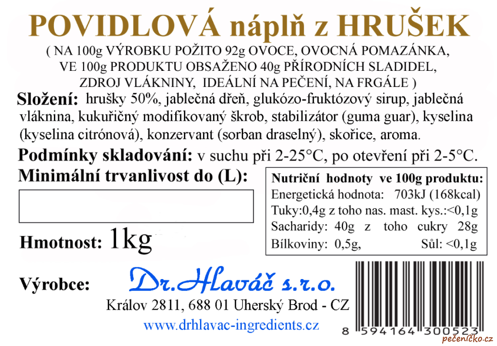 Hrušková povidla  1 kg