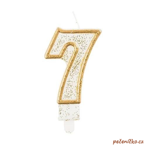 Svíčka narozeninová číslice zlatá  7