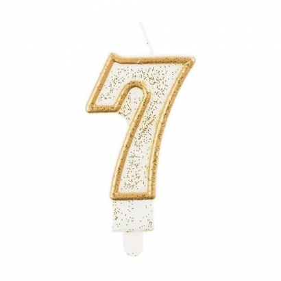 Svíčka narozeninová číslice zlatá  7