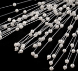 Krémové perleťové kuličky na drátcích  5 ks