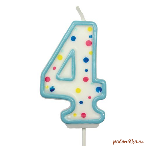 Svíčka na dort modrý puntík  4