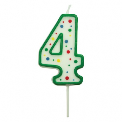 Svíčka na dort zelená puntík  4