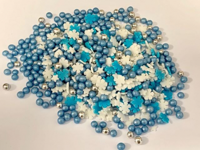 Cukrové dekorace mix modro - bílý   60 g