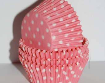 Papírové košíčky růžové puntík