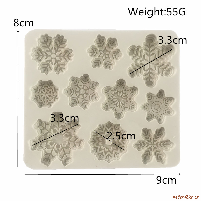 Silikonová forma vločky sada ii