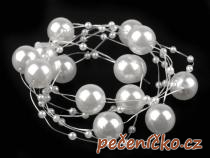 Perličky na silonu bílá perleť