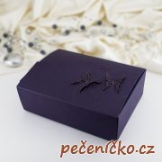 Krabička -  tmavě fialová     motýl  10 ks