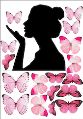 Jedlý papír dívka a motýlci  9