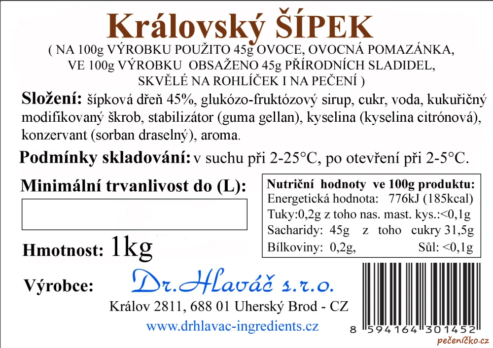 Džem královský šípek  1 kg