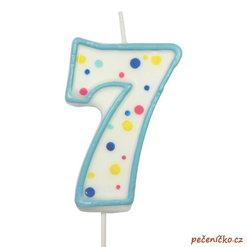 Svíčka na dort modrý puntík  7